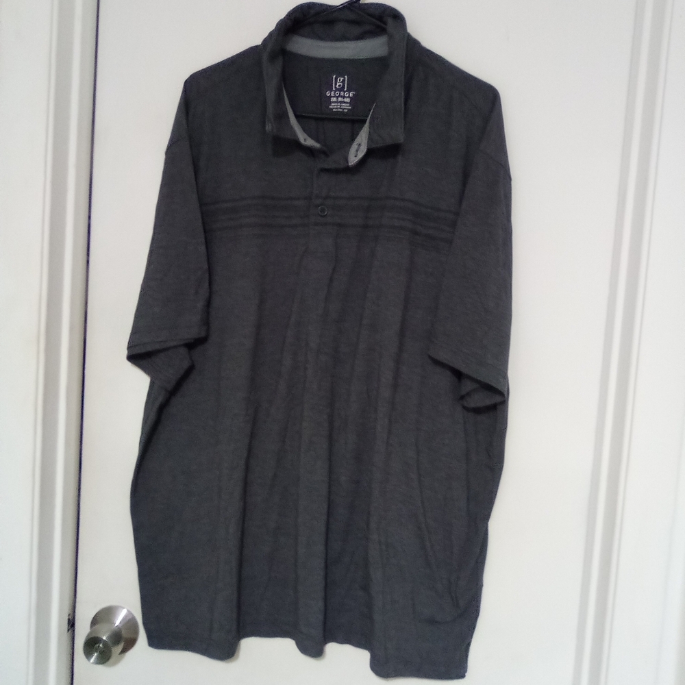 George men shirt short sleeve dark grey polo size 2XL